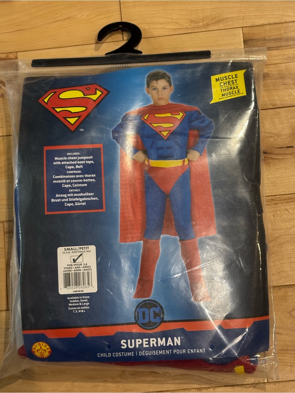 DC Superman Kids Muscle Chest Costume - Blue, Red, Yellow